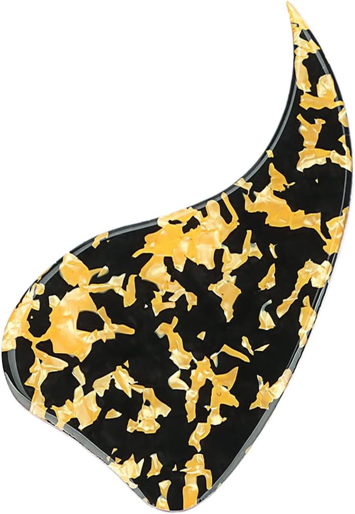 Domofa Acoustic Guitar Pickguard Thick Pick Guard Self Adhesive for J45 Acoustic Guitar Replacement Parts (Yellow/Black Spots) - Image 4